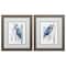 Homeroots Set of Two 22" X 19" Blue Heron Distressed Brown Framed Wall Decor, 2PK 365370 - alternate 4