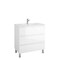 Homeroots 32" White Wood Freestanding Bathroom Vanity With White Sink And Three Drawers 624143 - alternate 1