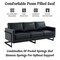 Leisuremod Lincoln Modern Leather 3-Seater Sofa with Stainless Steel Base LAB83BL-L - alternate 4