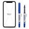 Deli THINK Rollerball Pen 0.7mm, Blue Ink, Capped, 1100m, 12PK EQ20530 - alternate 2