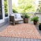 Homeroots 8' X 10' Coral And Ivory Southwestern Washable Indoor Outdoor Area Rug 594163 - alternate 6