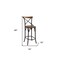Homeroots 30" Brown and Black Solid Wood and Metal Counter Height Bar Chair 522386 - alternate 5