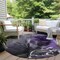 Homeroots 8' Round Gray and Purple Round Abstract Washable Non Skid Indoor Outdoor Area Rug 559474 - alternate 4