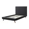 Homeroots Charcoal Solid Wood Twin Upholstered Linen Bed 544840 - alternate 4