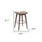 Homeroots Set of Two 31" Taupe and Walnut Faux Leather and Steel Backless Bar Height Bar Chairs, 2PK 565003 - alternate 3
