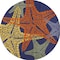Homeroots 8' Blue Yellow And Orange Round Starfish Indoor Outdoor Area Rug 546871 - alternate 6