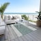 Homeroots 3' X 5' Teal Blue Off White And Gray Abstract Washable Indoor Outdoor Area Rug 615296 - alternate 5