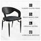Leisuremod Entice Modern Leather Dining Chair with Iron Legs Open-Back Design in Charcoal, 2PK EC60CH-2 - alternate 5