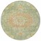 Homeroots 8' Artichoke Green Round Floral Medallion Washable Indoor Outdoor Area Rug 607832 - alternate 2
