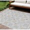 Homeroots 10' X 14' Silver Gray And Gold Floral Washable Indoor Outdoor Area Rug 595990 - alternate 1