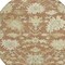 Homeroots 8' Copper Green And Ivory Round Floral Washable Indoor Outdoor Area Rug 605219 - alternate 4