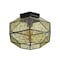 Jonathan Y Evelyn 12.5 in. 1-Light Vintage Farmhouse Iron/Glass LED Flush Mount, Oil Rubbed Bronze JYL9924A - alternate 5