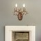 Jonathan Y Cody 13.25" 2-Light Southwestern Bohemian Resin/Iron Faux Antler LED Vanity Light, Brown Wood Finish JYL6308A - alternate 4