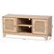 Baxton Studio Elsbeth Mid-Century Modern Light Brown Finished Wood and Natural Rattan 2-Door TV Stand 226-12952-ZORO - alternate 5
