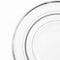 Elama 600 Piece Disposable Plastic Dinnerware Party Set for 100 Guests in White with Silver Trim 750124341M - alternate 4