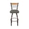 Holland Bar Stool Co Eleanor 30in Swivel Bar Stool with Bronze Finish, Medium Back and Graph Chalice Seat 880 - alternate 4