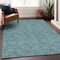 Homeroots 5' X 8' Teal Blue And Ivory Geometric Washable Indoor Outdoor Area Rug 602396 - alternate 6