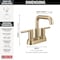 Delta Nicoli Two Handle Centerset Bathroom Faucet, 6.56 in, Champagne Bronze 25849LF-CZ - alternate 5