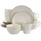 Elama White Lily 16 Piece Luxurious Stoneware Dinnerware with Complete Setting for 4 EL-WHITELILY - alternate 5