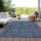 Homeroots 10' X 14' Blue And Black Damask Washable Indoor Outdoor Area Rug 605090 - alternate 3
