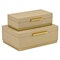 Homeroots Set of Two Taupe And Gold Nesting Decorative Storage Boxes With Lids, 2PK 712918 - alternate 3