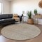 Homeroots 8' Brown And Beige Round Geometric Washable Indoor Outdoor Area Rug 594457 - alternate 2