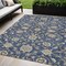 Homeroots 5' X 8' Navy Blue Brown And Ivory Moroccan Washable Indoor Outdoor Area Rug 605164 - alternate 1