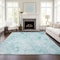 Homeroots 10' X 14' Aqua Teal Blue And Ivory Floral Washable Indoor Outdoor Area Rug 583099 - alternate 4