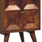 Homeroots 24" Chestnut Solid Wood Carved Geometric Two Drawer Nightstand 722529 - alternate 2