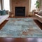 Homeroots 5' X 8' Brown And Blue Abstract Washable Indoor Outdoor Area Rug 630718 - alternate 4