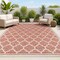 Jonathan Y Trebol Moroccan Trellis Textured Weave Red/Beige 4 ft. x 6 ft. Indoor/Outdoor Area Rug SMB109C-4 - alternate 1
