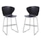 Homeroots Set of Two 30" Black Heavy Duty Plastic and Metal Low Back Bar Height Bar Chairs, 2PK 555094 - alternate 1