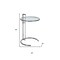 Homeroots 25" Silver And Clear Metal And Glass Height Adjustable Round End Table 554640 - alternate 2