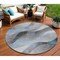 Homeroots 8' Sky Blue Gray And Silver Round Abstract Washable Indoor Outdoor Area Rug 616768 - alternate 1