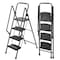 Wrightmaster 4-Step Steel Folding Step Stool (9 ft. Reach) 500 lbs. Load Capacity with Anti-Slip Pedals & Handle ZR-186130 - alternate 1