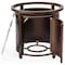 Leisuremod Walbrooke Brown Patio Round Tank Holder with Slats Design, Brown WHS24BR - alternate 5