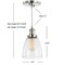 Jonathan Y Cleo 5.5 in. Adjustable Metal/Glass LED Pendant, Chrome JYL3518A - alternate 2