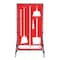 5S Supplies Housekeeping Shadow Board Broom Station V4, Red / White Shadows, Kit + Stand HSB-V4-RED/WHITE-KIT-STAND - alternate 1