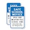 Signmission Safe School Drug & Weapon Free School Zone Violato, 12'' X 18'' 2 Signs, Heavy Gauge Aluminum, 2PK A-1218-2PACK-24751 - alternate 1