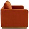 Leisuremod Nervo Upholstered Velvet Loveseat with Gold Frame, Orange Marmalade NS55OR - alternate 5