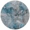 Homeroots 8' Teal Blue And Navy Blue Round Abstract Washable Indoor Outdoor Area Rug 581775 - alternate 3