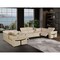Homeroots Beige Italian Leather Power Reclining U Shaped Eight Piece Sectional With Console 634667 - alternate 5