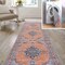 Jonathan Y Wincer Chenille Cottage Medallion Non-Slip Machine-Washable Orange/Gray 2 ft. x 8 ft. Runner Rug WSH202B-28 - alternate 1