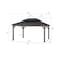 Sunjoy 12x16 ft. Wood Gazebo, Outdoor Patio Steel Hardtop Gazebo, Black A102032661 - alternate 2