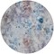 Homeroots 8' Navy Blue And Sky Blue Round Floral Washable Indoor Outdoor Area Rug 583102 - alternate 4