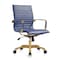 Leisuremod Harris Faux Leather Office Chair with Gold Frame, Navy Blue HOG19BUL - alternate 1