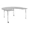 Flash Furniture Commercial Adjustable Height Horseshoe Activity Table with Locking Casters-Gray XU-A6066-HRSE-GRY-T-A-CAS-GG - alternate 1
