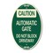 Signmission Caution Automatic Gate Do Not Block Driveway, 12 In X 18 In Architectural Oval, Heavy Gauge Aluminum A-OV-G-1218-24284 - alternate 1