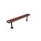 Mytcoat 6ft Outdoor Bench without Back, Surface Mount, Red, Expanded Metal, Textured Coating 804306 - alternate 1