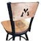 Holland Bar Stool Co 25" Blk Wrnkl Virginia Military Inst Swivel Bar Stool, Engraved Back L03825BWMedMplAVAMilIMedMpl - alternate 1